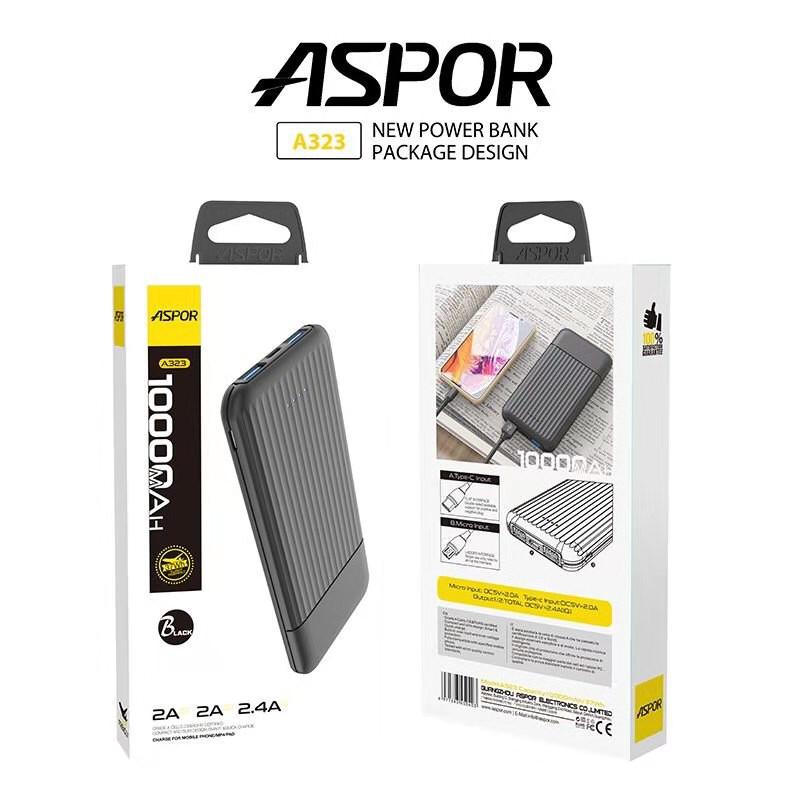 Power bank 10000mAh Aspor A323 Portable charger + Free Shipping 