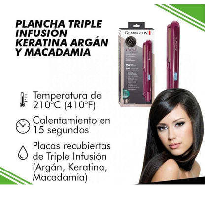 Plancha De Cabello Triple Infusión Argán Keratina + Envio Gratis