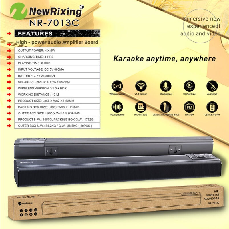 NewRixing NR-7013C Sound Bar + Free Shipping 