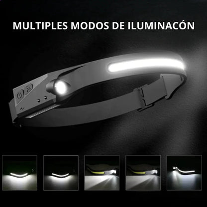 Linterna Led De Cabeza Con Sensor Y 4 Modos + Envio Gratis