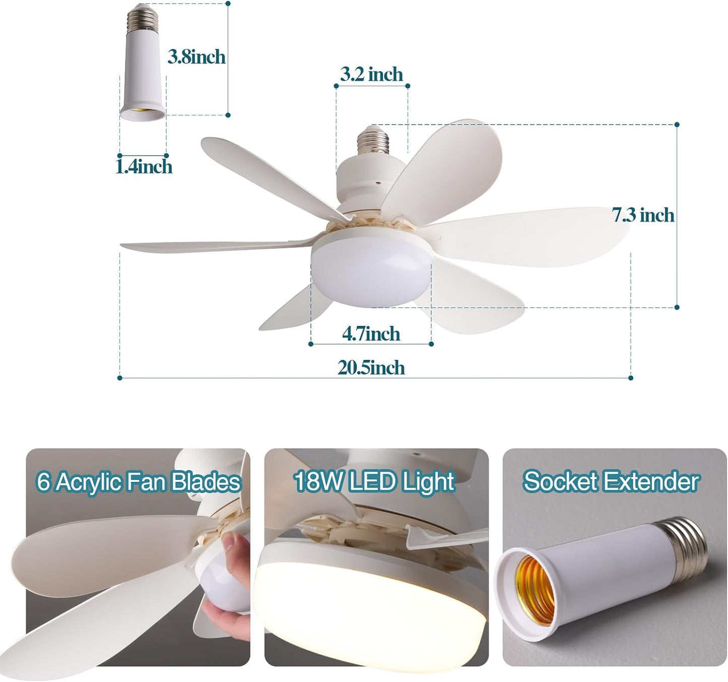 6-Blade Fan Lamp + Free Shipping