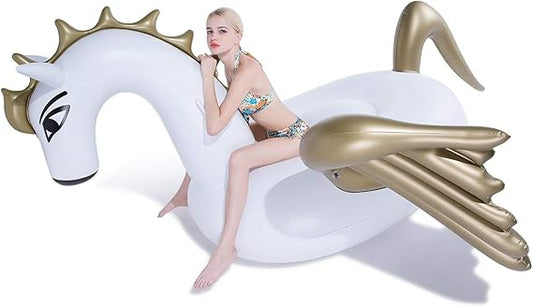 Inflatable Pool Float, Golden Pegasus + Free Shipping 