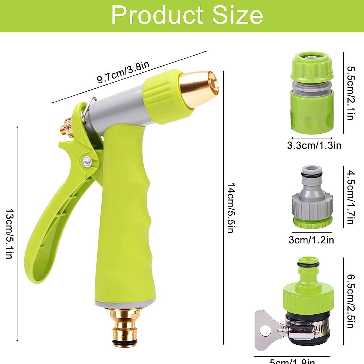 Garden Spray Gun with 4 Connectors + Free Shipping 