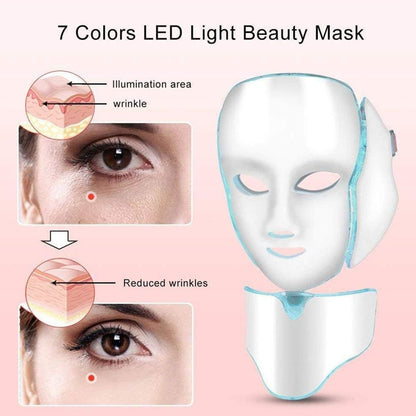 Mascara Facial Led + Cuello Fototerapia Rejuvenecimiento + Envio Gratis