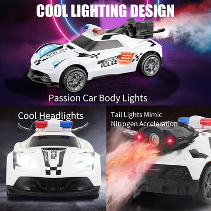 Remote Control Police Car With Smoke + Free Shipping 