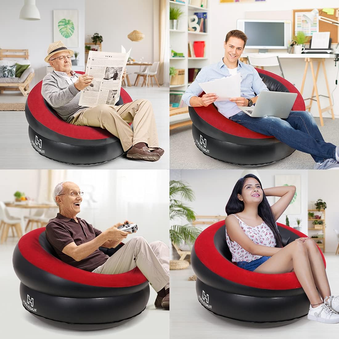 Portable Inflatable Bean Bag Chair + Free Shipping 