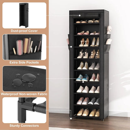 10 Tier Shoe Rack With Cover + Free Shipping