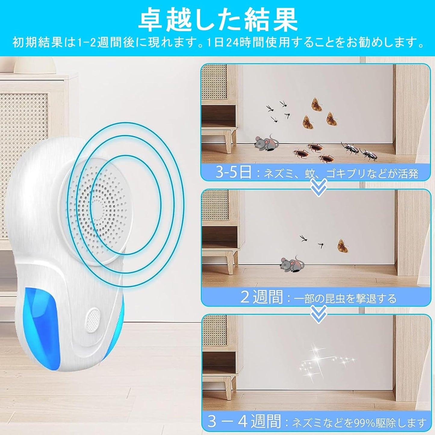 Ultrasonic Insect Repeller with LED Light + Free Shipping 