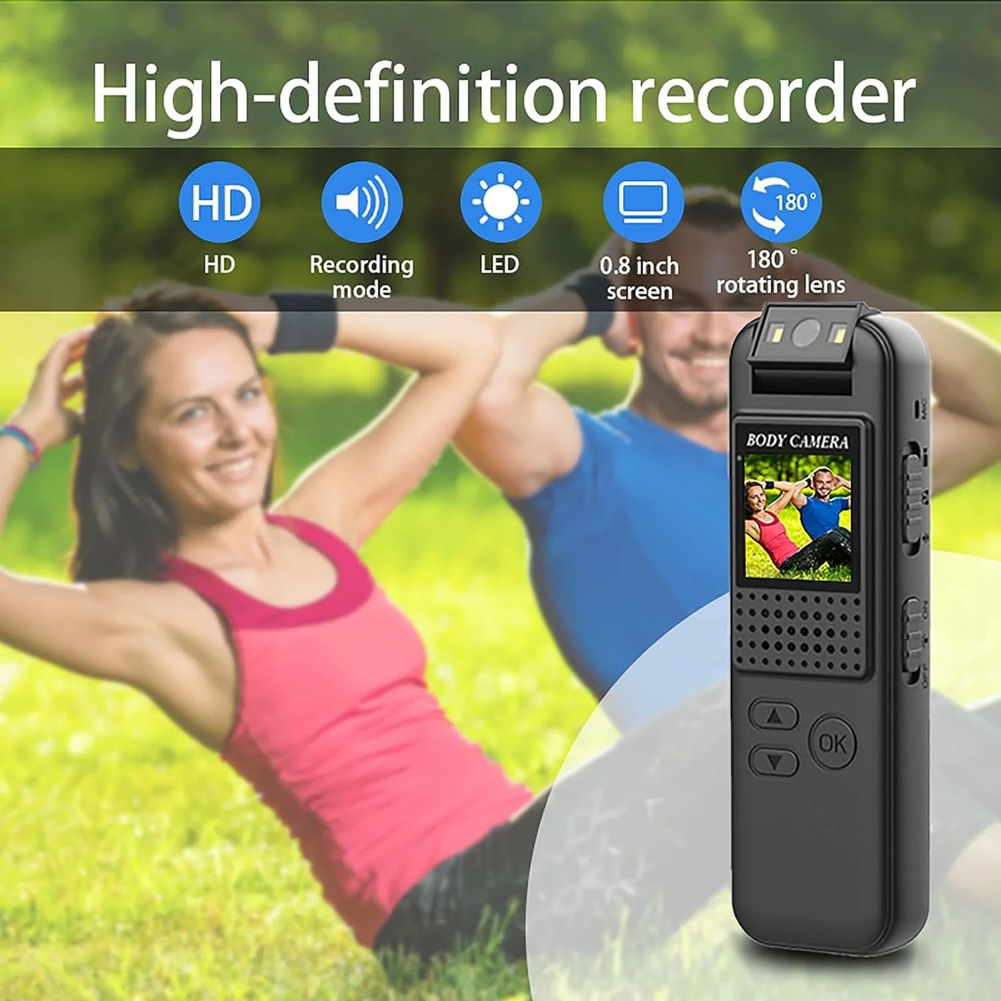 180 Degree FHD Sports Camera with Screen + Free Shipping 