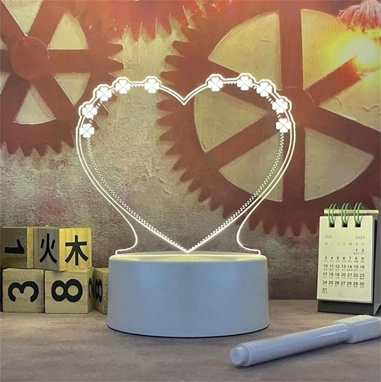 Heart Shaped LED Table Lamp + Free Shipping 