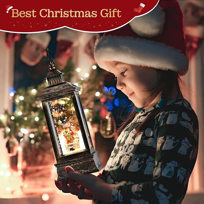 Christmas Lantern With Snow + Free Shipping 