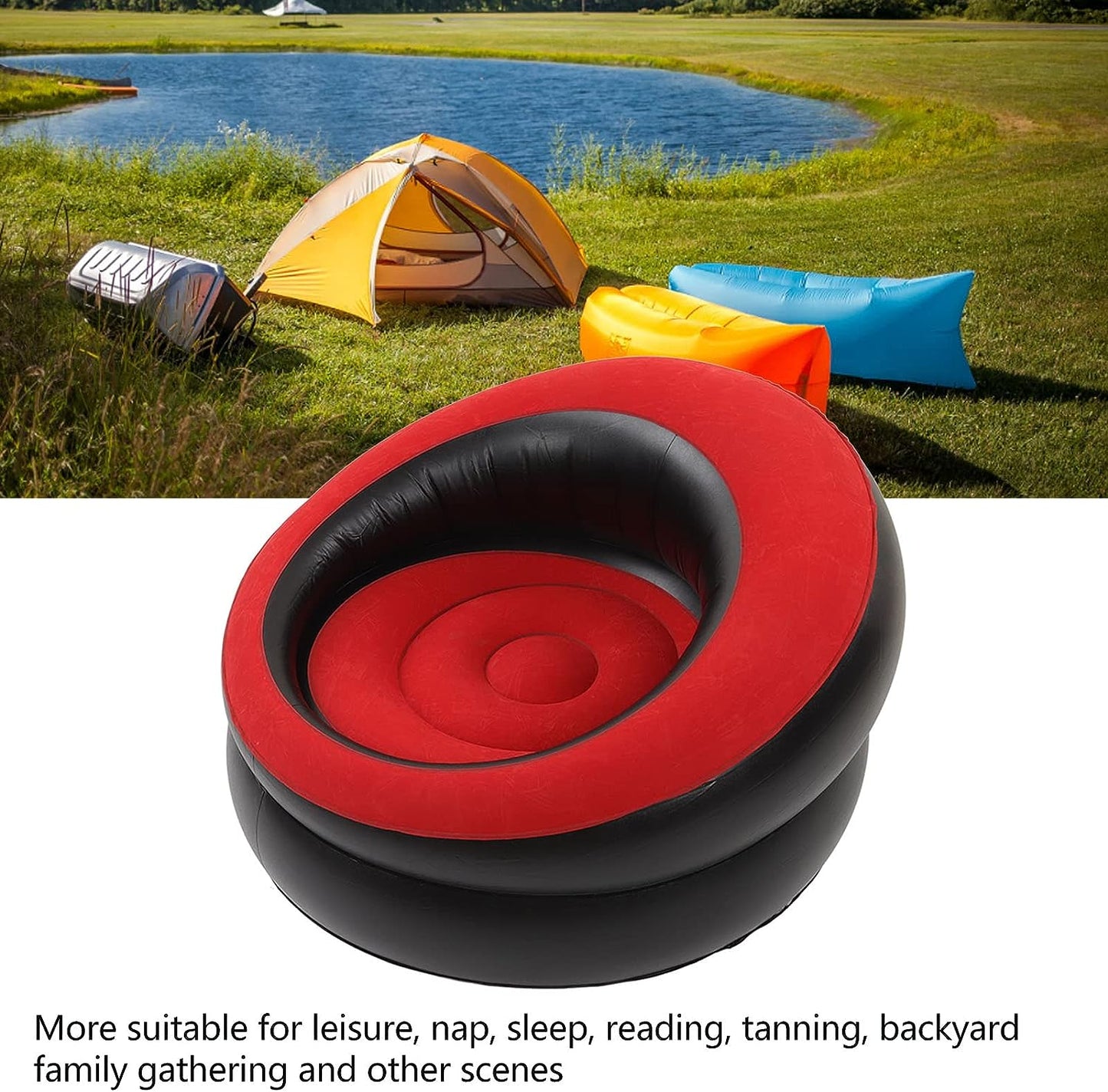 Portable Inflatable Bean Bag Chair + Free Shipping 