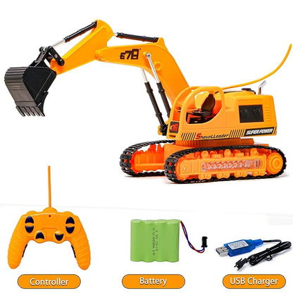 R/C Excavator With Flashlight + Free Shipping 