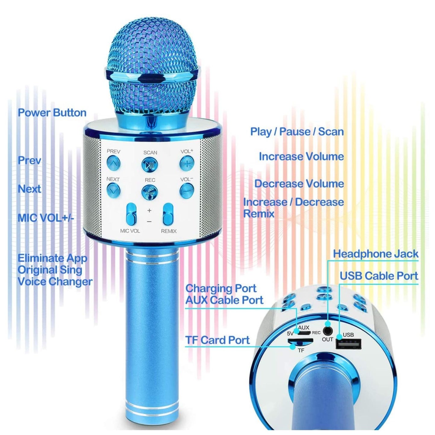 Karaoke Microphone With Bluetooth + Free Shipping 