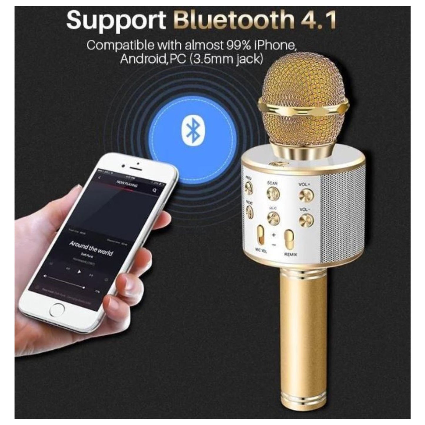 Karaoke Microphone With Bluetooth + Free Shipping 