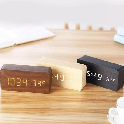 Digital Alarm Clock With Wooden Design 30 CM + Free Shipping