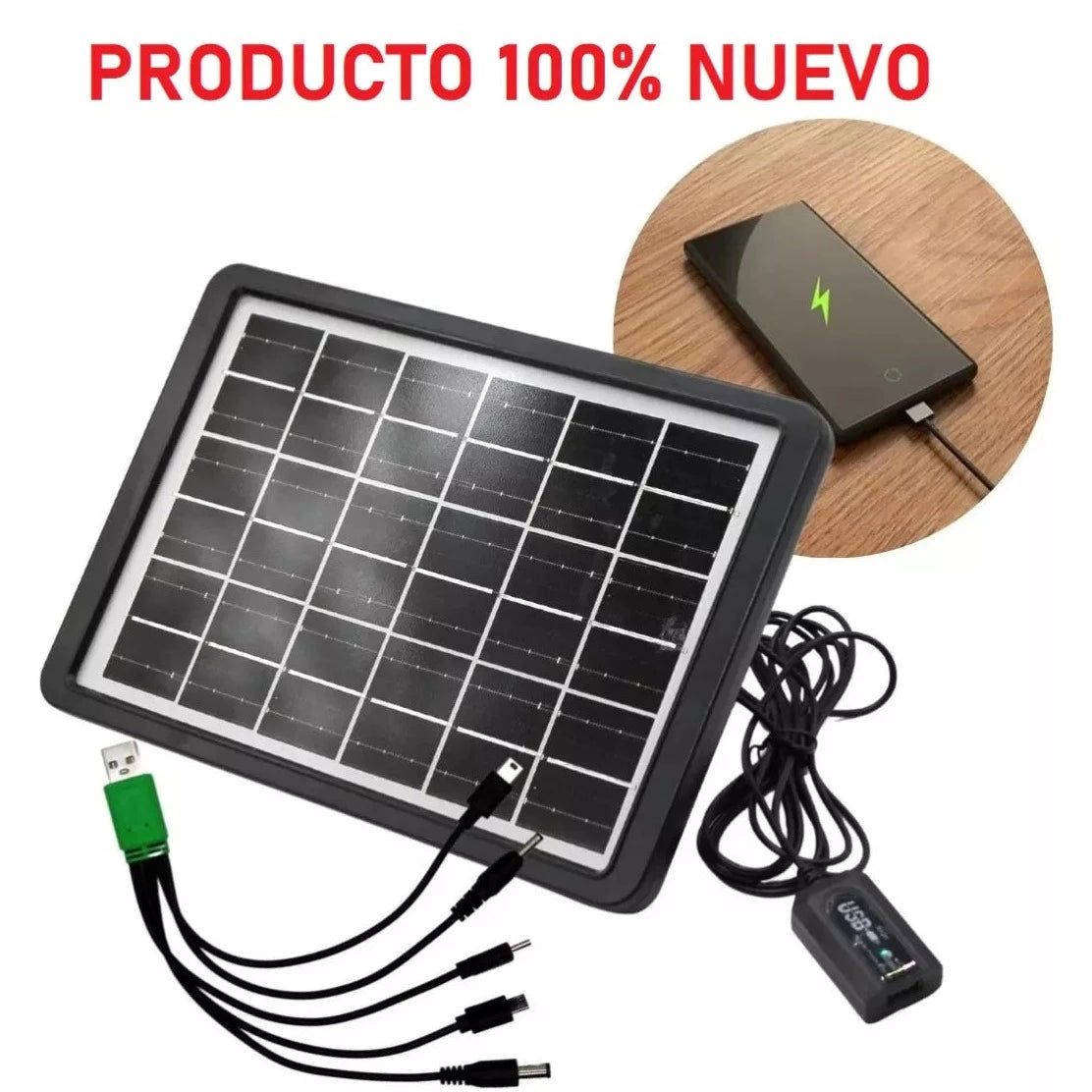 8 Watt Solar Panel Cell Phone Charger + Free Shipping 