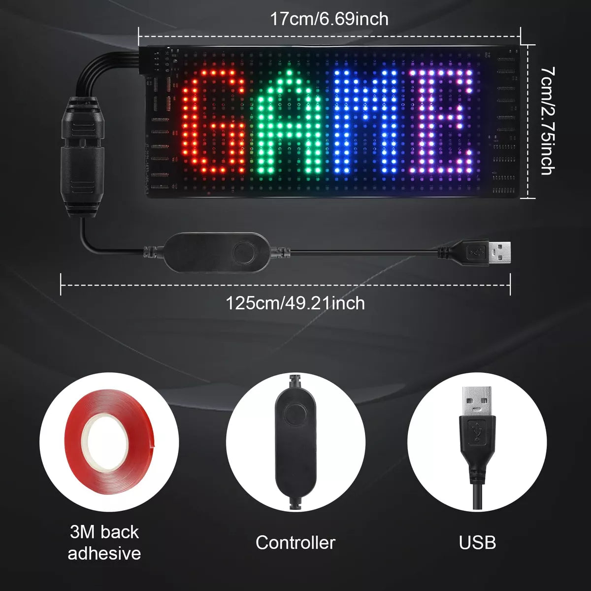 Letrero Led Programable Para Auto + Envio Gratis