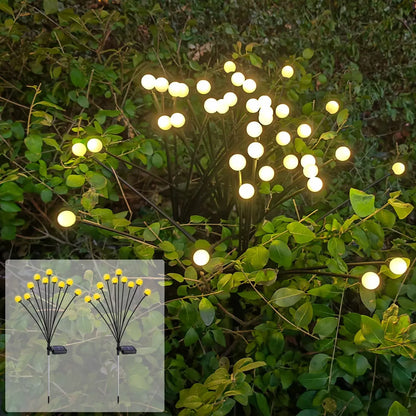 12 LED Fireflies with Solar Panel 