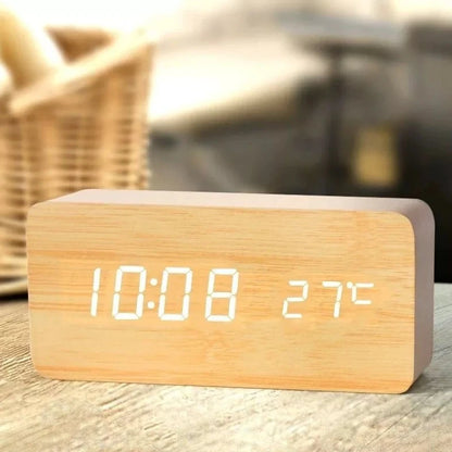 Digital Alarm Clock With Wooden Design 30 CM + Free Shipping