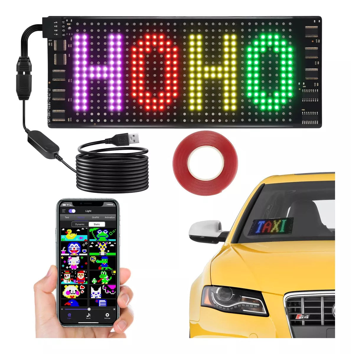 Letrero Led Programable Para Auto + Envio Gratis