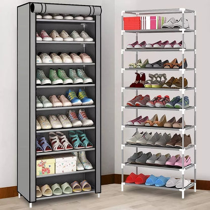 10 Tier Shoe Rack With Cover + Free Shipping