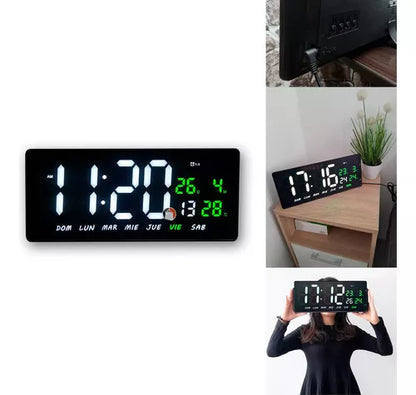 Reloj Digital Led Calendario de Pared y Escritorio