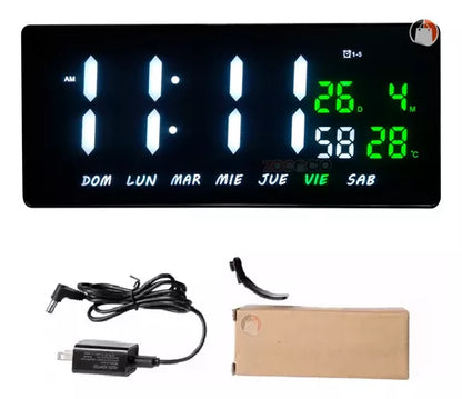 Reloj Digital Led Calendario de Pared y Escritorio