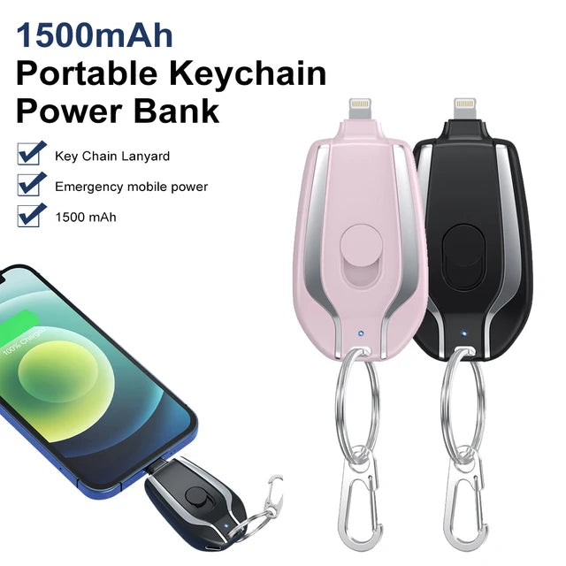 Portable Emergency Keychain 1500mAh Fast Charging + Free Shipping