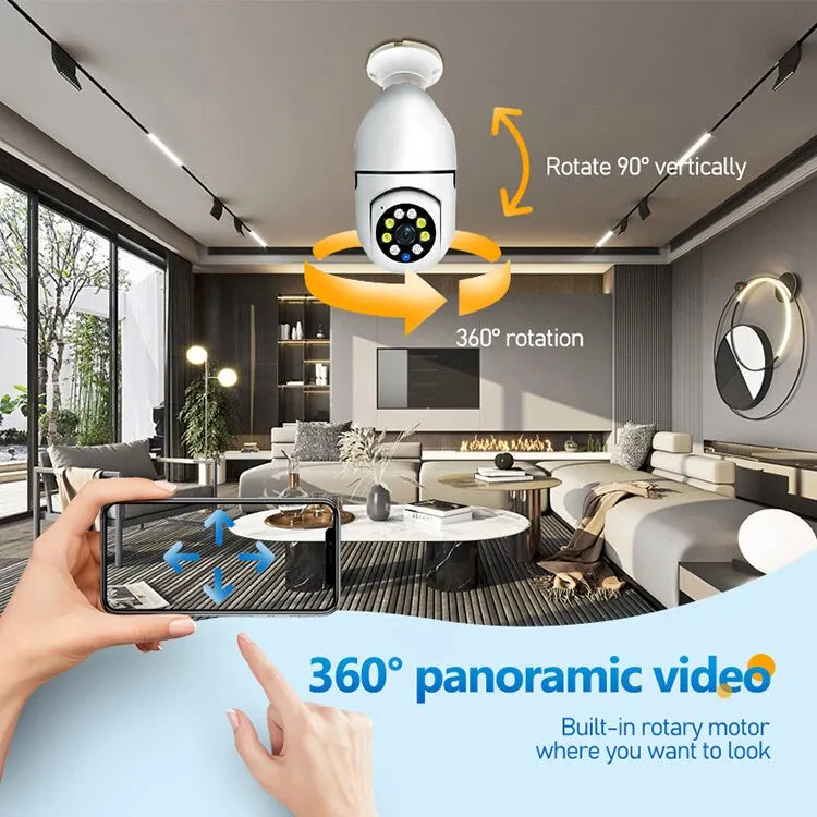 Panoramic Robotic Bulb Camera IP 360 + Free Shipping