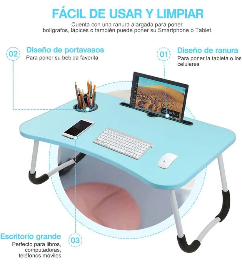 Folding Desk Table With Cup Holder + Free Shipping 