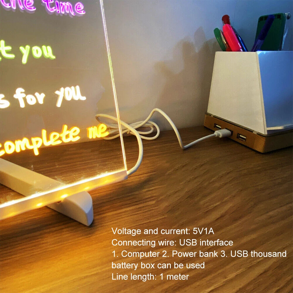 Tablero Acrilico Led Magico De Dibujo + Envio Gratis