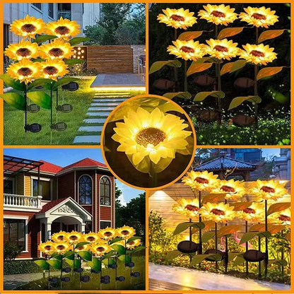 6 LED Sunflowers with solar panel 