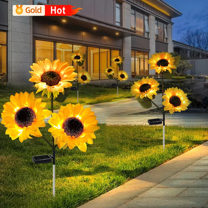 6 LED Sunflowers with solar panel 