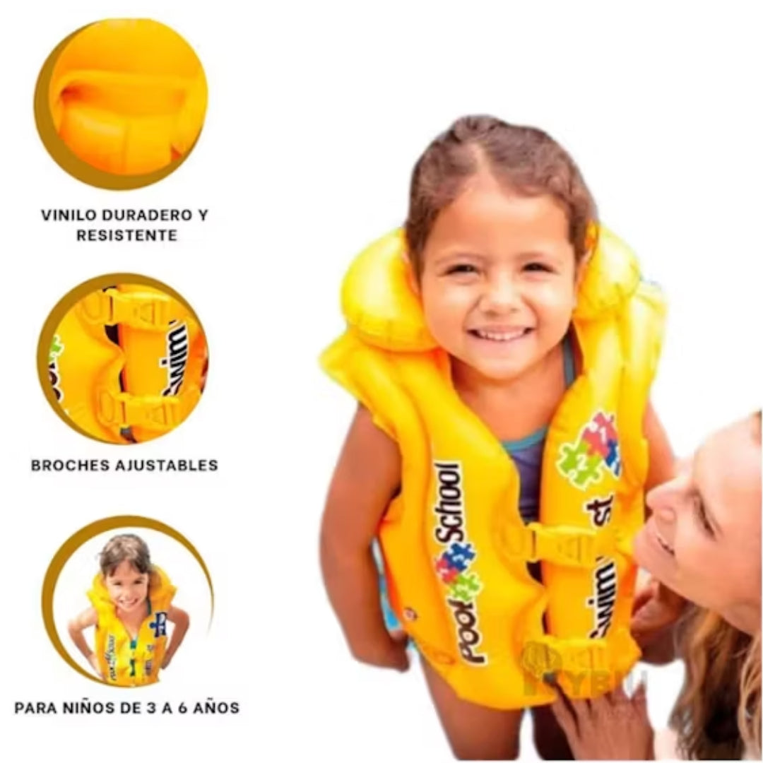 Chaleco Salvavidas Intex Inflable Para Niños  + Envio Gratis