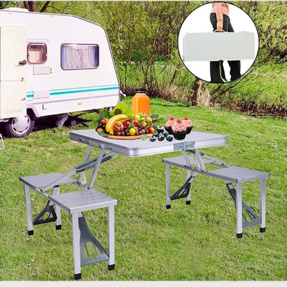 Portable Aluminum Folding Table With 4 Seats + Free Shipping