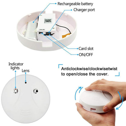 Cámara Oculta Detector De Humo Wifi 1080p Hd  + Envio Gratis