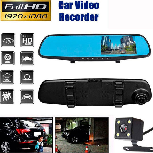 Car Rearview Mirror With Dual Camera + Free Shipping