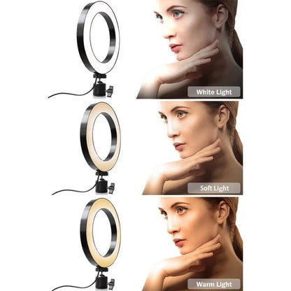 Professional 16cm Ring Light with Tripod 