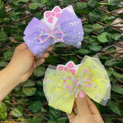 Wide Ribbon Bows with Clip for Girls x 12 UNITS + Free Shipping 