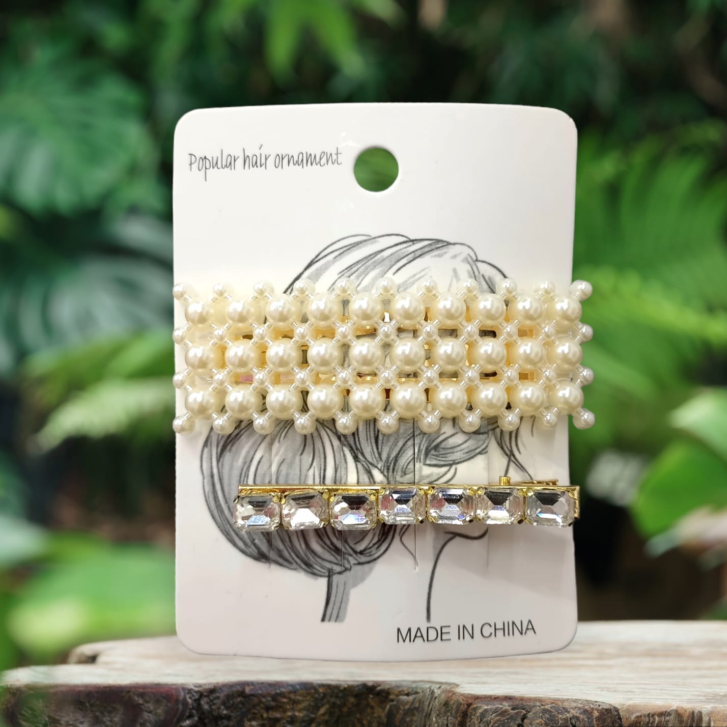 Pearl Hair Clips Pack of 2 Blister Pack 