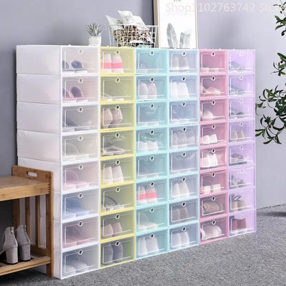 6 Stackable Shoe Organizer Boxes