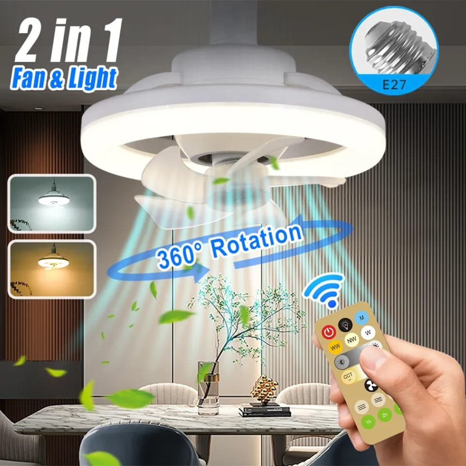 360 Rotating Ceiling Fan With Remote Control + Free Shipping 