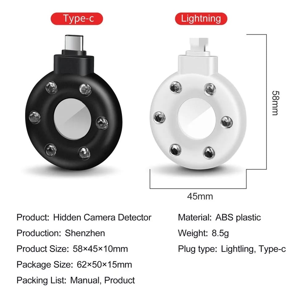 Mini Camera Detector With Infrared Light For Cell Phone + Free Shipping 