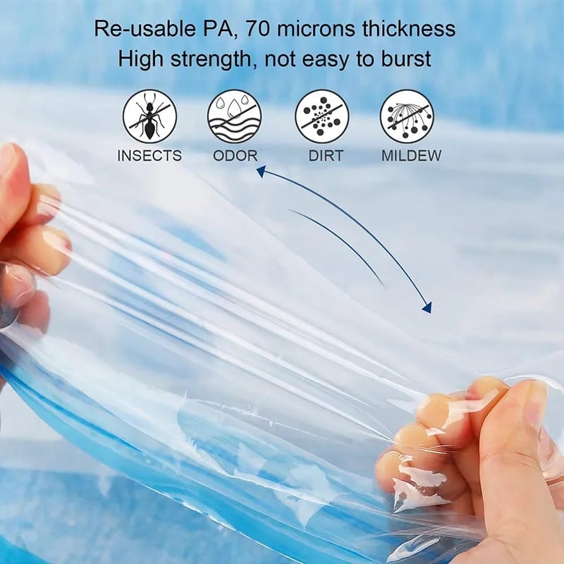 Pack of 5 Vacuum Bags with Manual Pump for Clothes 