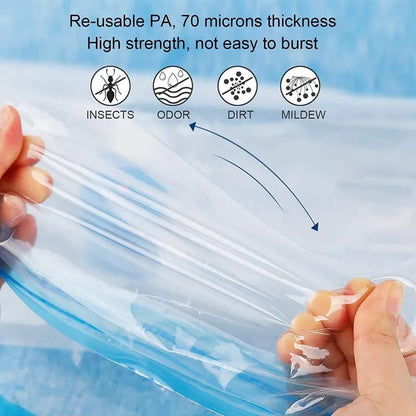 Pack of 5 Vacuum Bags with Manual Pump for Clothes 