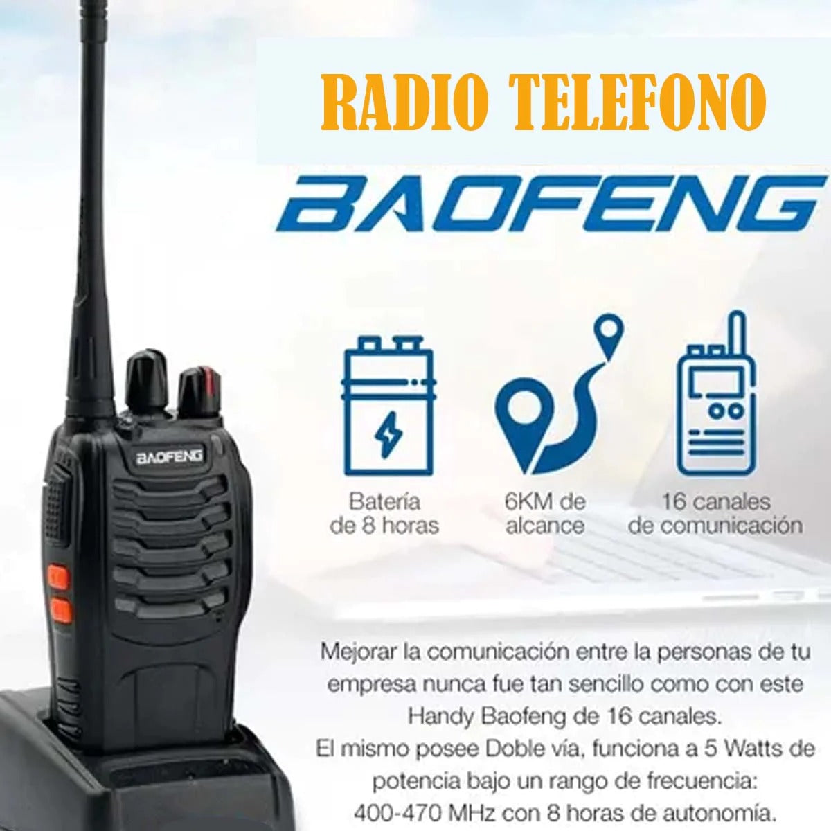 Baofeng Bf 777 S Radio 16 Channels X 2 Units + Free Shipping