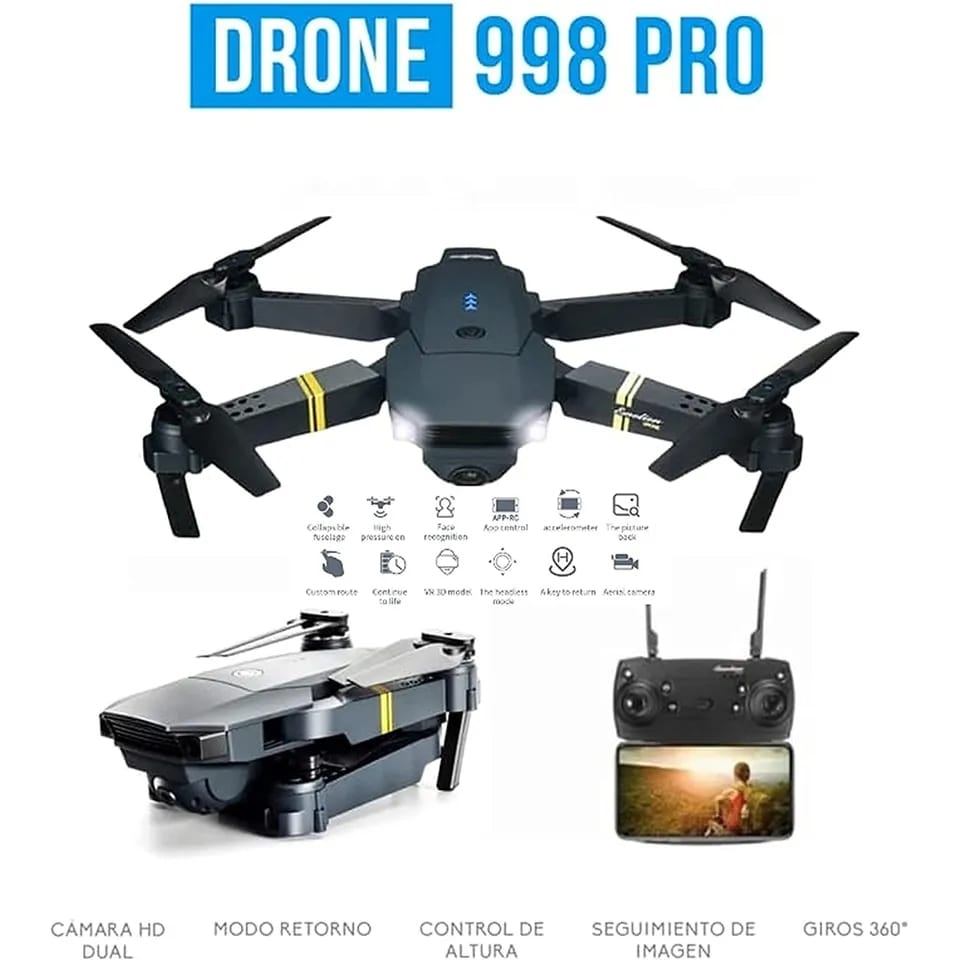 Drone Control Remoto 998 Pro 4K Ultra Hd