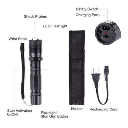 Led Flashlight With Taser Self Defense 1101 + Free Shipping