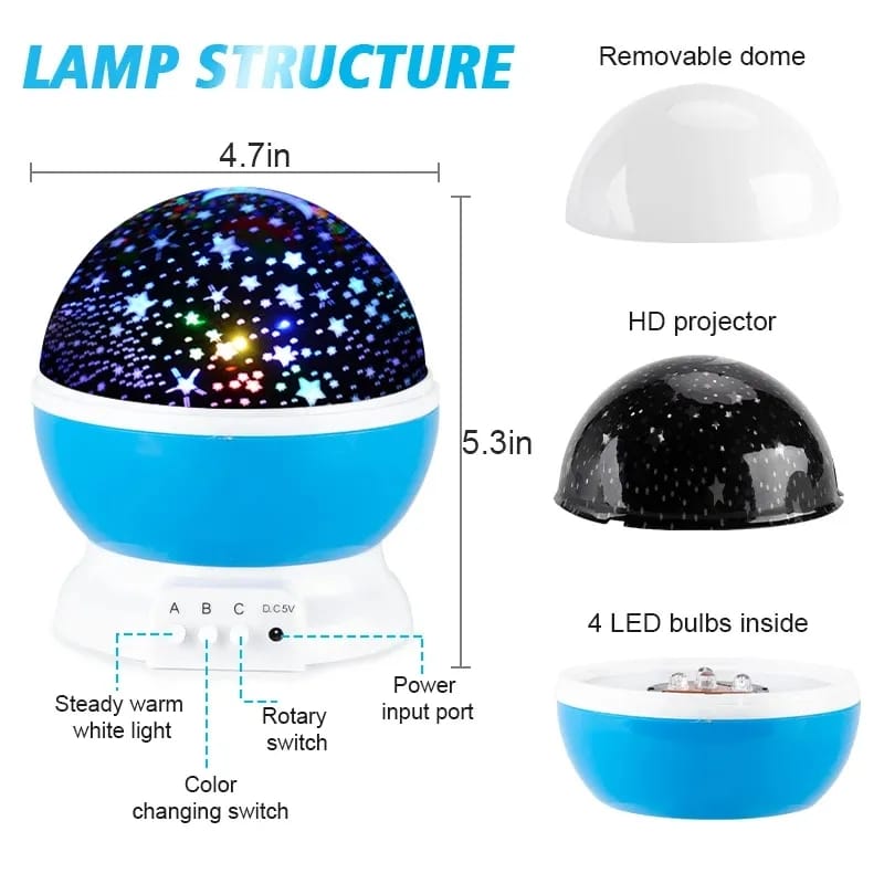 Rotating Star Projector Lamp + Free Shipping 